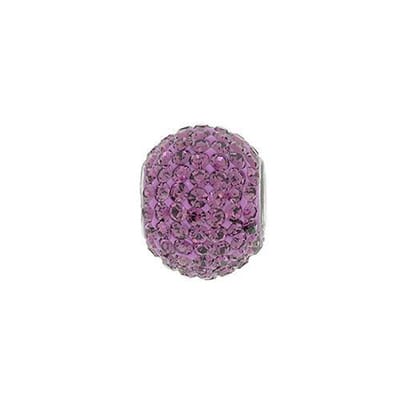 Blinx Jewels Zilveren Hanger Paarse Bol Steentjes Strass