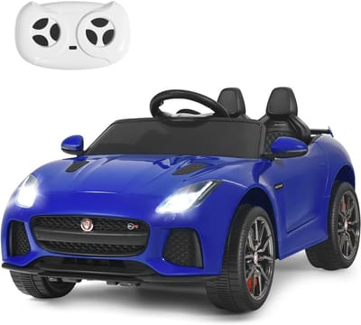 COSTWAY 12V Jaguar F-Type SVR Kinderauto op Batterij Aangedreven Auto met Afstandsbediening Schokabsorberende Wielen