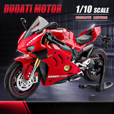 1: 10 Simulatie Ducati V4S Legering Geluid En Licht Motorfiets Ninja Model Motorfiets Jongens Speelgoed Meubel Ornament
