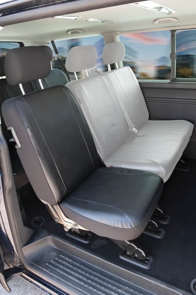 Walser Autostoelhoes Transporter Fit Kunstleer antraciet geschikt voor VW T6 - Enkele zetel achteraan