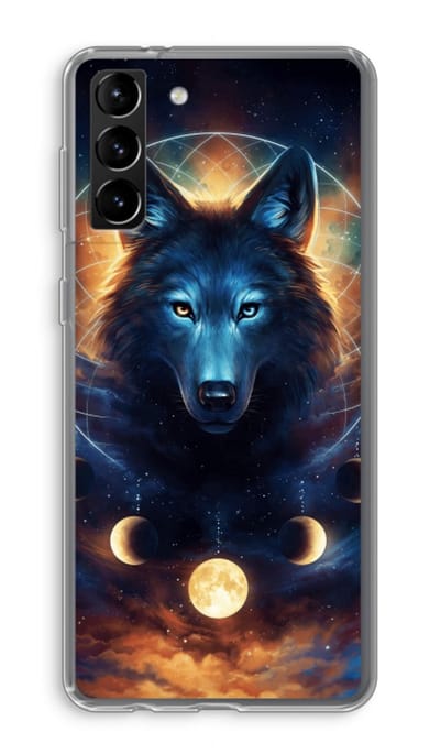 Case Company® - Hoesje geschikt voor Samsung Galaxy S21 Plus hoesje - Wolf Dreamcatcher - Soft Cover Telefoonhoesje - Bescherming aan alle Kanten en Schermrand