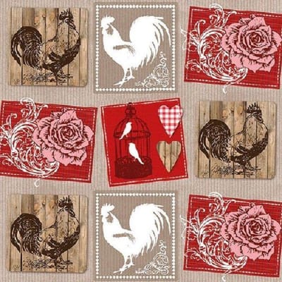 Ambiente Servetten Roses And Roosters 33cm 20 stuks