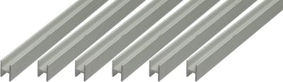 Aluminium H-profiel Geanodiseerd Zilverkleurig 1000mm Set van 6 Stuks Breedte 9.1mm