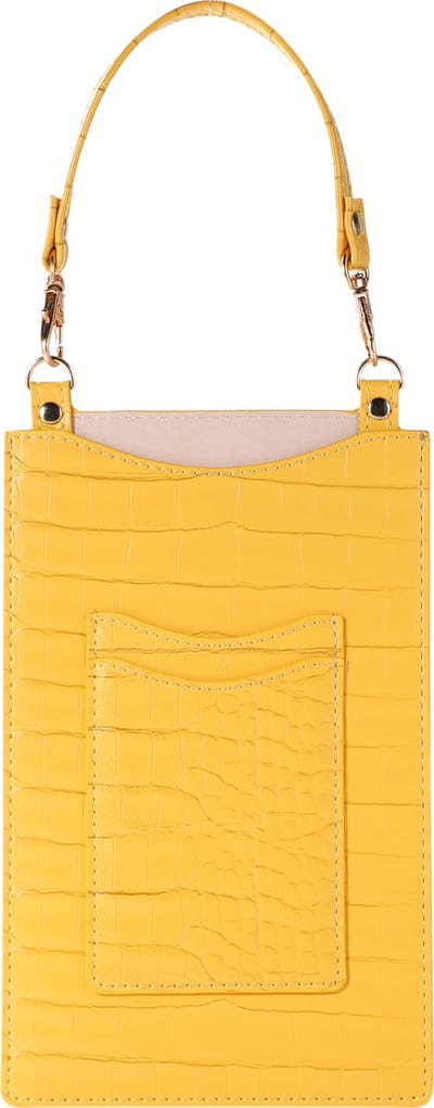 Stravo Kleine Telefoontas Mobiele Telefoon Portemonnee Portemonnee met Creditcardvakken voor Vrouwen - Stone 3# - Geel - Meisjes Mini Handtas Steen Getextureerde Leren Telefoontas voor iPhone/Samsung/Huawei/Google/etc Telefoon binnen 7 Inch