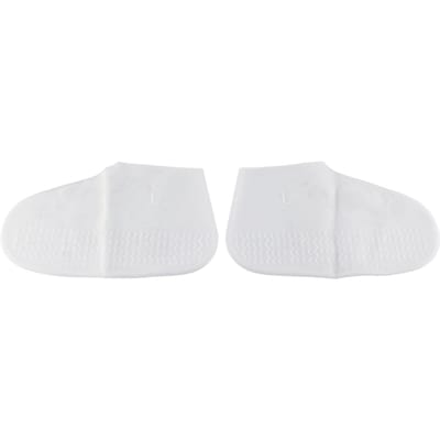 Volwassen Elastisch Silicone Wit Overschoenen Regen Waterdichte Schoenovertrekken Anti-slip Beschermer(L) white