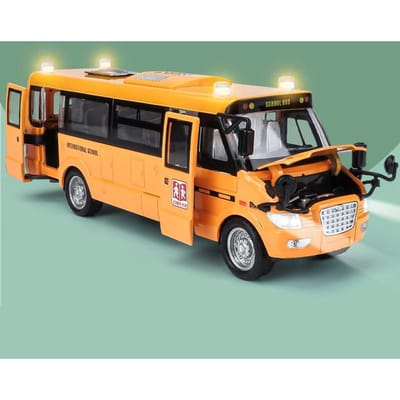 1/32 Legering Amerikaanse Schoolbus Model Diecasts Metaal Speelgoed Student Bus Auto Voertuigen Model Simulatie Geluid En Licht Kinderen Cadeaus