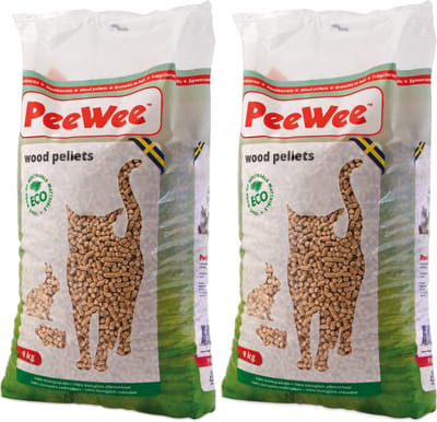 Peewee Houtkorrels Kattenbakvulling - 2 x 9 kg (18 kg, 28l)
