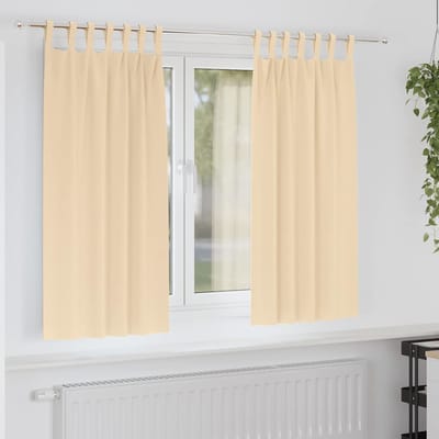 vidaXL Zwart-out Gordijnen met Ringen 2 st Crèmekleurig 175 x 140 cm
