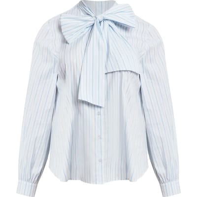 Gestreepte Blouse met Vlinderdas Dames Mat Fashion