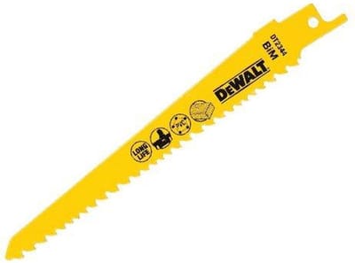 Dewalt Reciprozaagblad Universeel Dt2345-qz - 152mm - 10tpi - Bi-metaal Hss - 5 Stuks