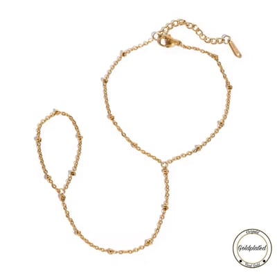 Borasi Handketting Goudkleurig | Goldplated | Dames Sieraden | Handsieraad | Dames Ketting | Dames Armband |
