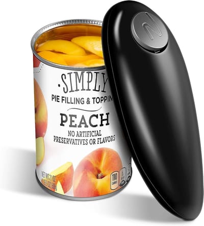 Dailygoods - Elektrische blikopener - Automatische blikopener voor senioren - Draagbaar en handsfree - Zwart - Verlicht handpijn - Geschikt voor artri...