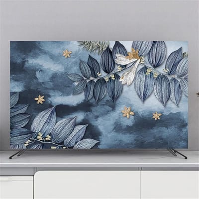 TV Schermhoes - Beeldscherm Beschermhoes - Interieur Decoratie - Half Gesloten Achterkant - 32-85 Inch - Bladmotief