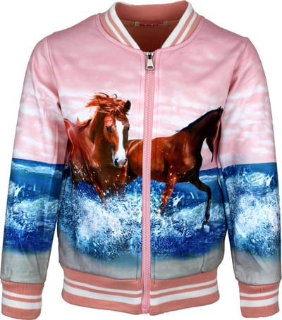 S&C Bombervestje Paard roze Kids & Kind Meisjes Roze - Maat: 98/104