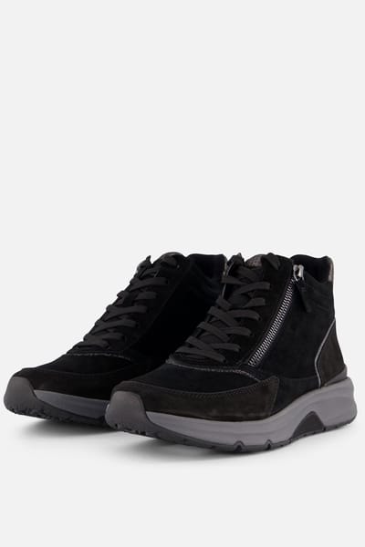 Gabor Rollingsoft Veterboots zwart Suede - Maat 3,5