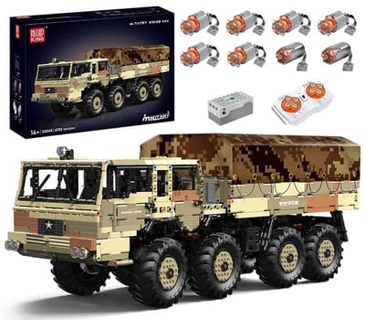 Comnox - Mould King - Militaire Tatra Kolos Truck 8x8 - 4733 Stukjes - LEGO Compatible - RC Bouwstenen Set - Zandkleurig