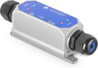 Outdoor 2-poorts Gigabit PoE Extender IP67 - Waterdicht, 90W Repeater voor 10/100/1000 Mbps