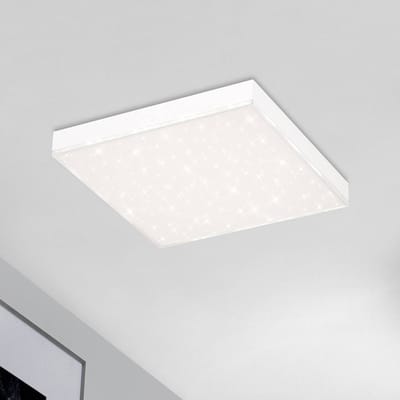 BRILONER - Plafonniére - plafondlamp dimbaar - met lichtrand -sterrendecoratie - incl. afstandsbediening - kleurtemperatuurregeling -15 watt -1.600 lumen - wit