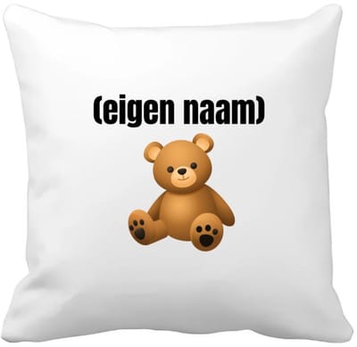 Akyol - teddybeer met eigen naam Kussen hoes - Teddybeer - kinderen/knuffel liefhebber - iemand die houdt van teddyberen - verjaardag - cadeau - kado - geschenk - 40 bij 40 cm