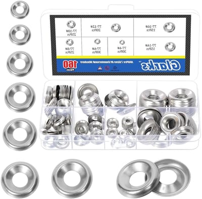 160 Stuks RVS Countersunk Washers Kit - Diverse Maten 4# tot 16# - Ideaal voor Industrieel en Houtbewerking