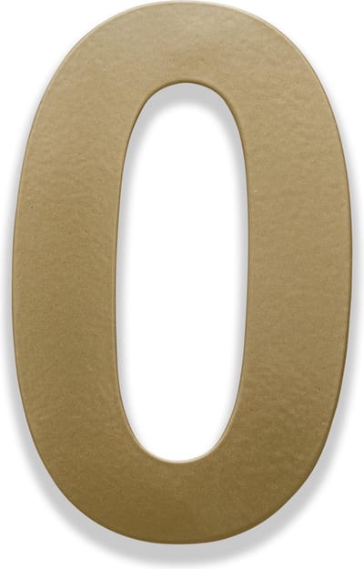 Xaptovi Huisnummer 0 Materiaal: RVS - Hoogte: 15cm - Kleur: Messing