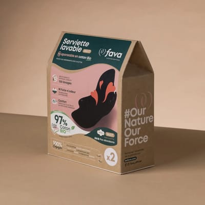 Fava | Wasbaar Maandverband | Inlegkruis | Nacht | Biologisch | Katoen | Vrij van gifstoffen