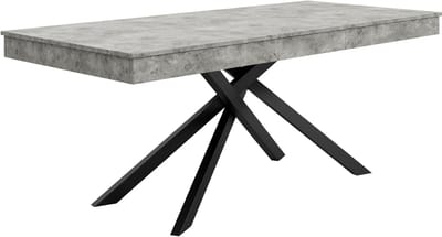 Uitschuifbare eettafel, 140/180*80 cm, geschikt voor 6-8 personen, rechthoekig, verdikt tafelblad, metalen poten, eenvoudige stijl, tafel voor eetkamer, keuken, woonkamer, grijs