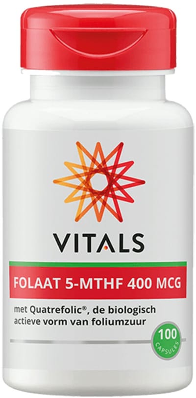 Vitals - Folaat 5-mthf 400mg - 2 x 100 capsules - Voordeelverpakking