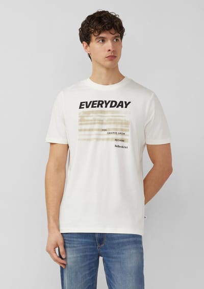 Katoenen jersey T-shirt met opdruk vooraan ronde hals s.Oliver