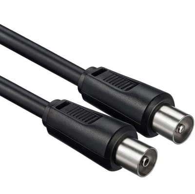 Premium Coax Kabel - Dubbel afgeschermd - IEC Coax Kabel voor TV - Zwart - 0.5 meter - Allteq
