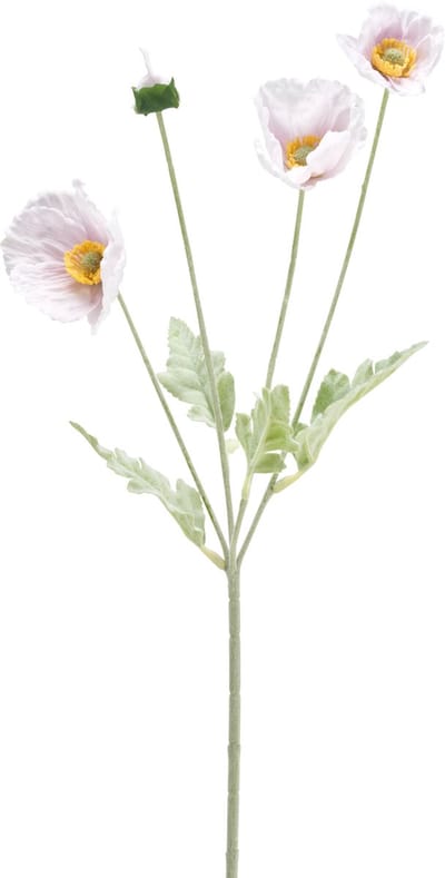 Easyplants | Kunstbloem Poppy Real Touch paars 60 cm | Zijde | Nepbloemen | paars | Onderhoudsvrij | Kant-en-klaar