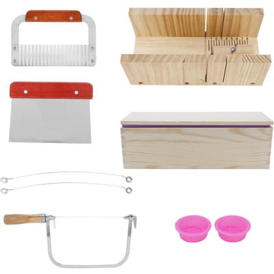 9 STUKS/Set 1200ml Siliconen Zeepmallen Kit Hout Broodsnijder DIY Zeep Maken Snijgereedschap