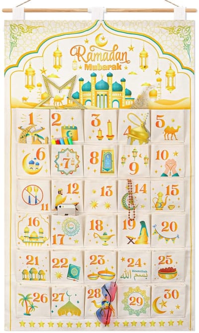 Dailygoods- Adventskalender 2025 - Ramadan Kalender - Hangende Kalender - 30 Vakken - DIY Kalender - Decoratie voor Huis - Aftelkalender