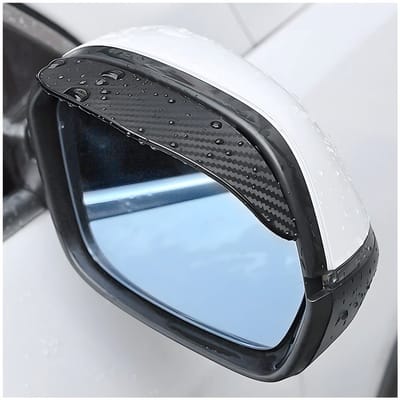 Dailygoods- Regenvizier 2 Stuks - Waterdicht PVC - Achteruitkijkspiegel Wenkbrauwen - Universeel voor Auto - Eenvoudige Installatie - Afmetingen 18,5 x 5,8 cm / 18,5 x 4,5 cm - Spiegelbescherming