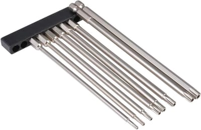 Schroevendraaier Bits - Torx Set - Apparaten Repareren - Magneetkop Zeskant - 8 Delig 150mm - Zilver