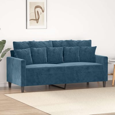 vidaXL - Tweezitsbank - 140 - cm - fluweel - blauw