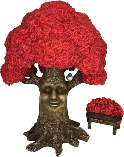 GlitZGlam Fairy Garden Miniature Tree: Mrs. Rose De roze rozenboom van Azar (23 cm hoog) voor de tuinfeeën en kabouters - uit de prachtige Azarian-collectie. Een Fairy Garden-accessoire