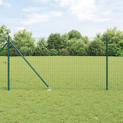 vidaXL - Euro-hek - met - grondpennen - 10 - x - 1 - m - PVC-Coated - Staal - Groen - Mesh