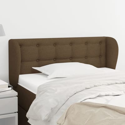 vidaXL - Hoofdbord - met - randen - 93x23x78/88 - cm - stof - donkerbruin