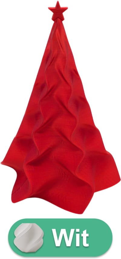 Organische kerstboom – Decoratief object - Ivoor Wit - 3d geprinte object – Winter woondecoratie – 15CM