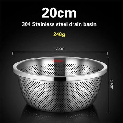 Panier de drainage Panier filtre à eau de cuisine Bassin Technologie allemande de qualité alimentaire Acier inoxydable 304 Bassin de lavage des légumes gray