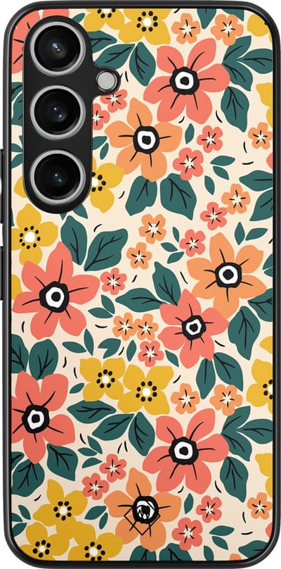 Casimoda® hoesje - Geschikt voor Samsung Galaxy A35 5G - Blossom - Zwart TPU Backcover - Bloemen - Multi