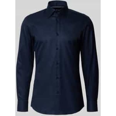 BOSS Hank slim fit overhemd - twill - donkerblauw - Strijkvriendelijk - Boordmaat: 38 (EU maat: S)