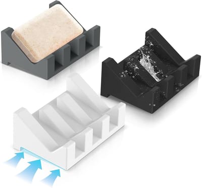 Zeepbakje 3 Stuks - Zeepdispenser Houder - Douche Zeep Droog - Zelfdrenagerend Waterval Ontwerp