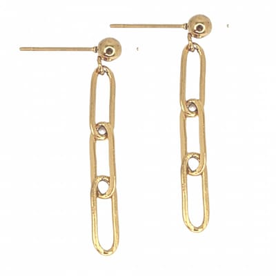 Oorbel-goud-RVS-schakel-Charme Bijoux