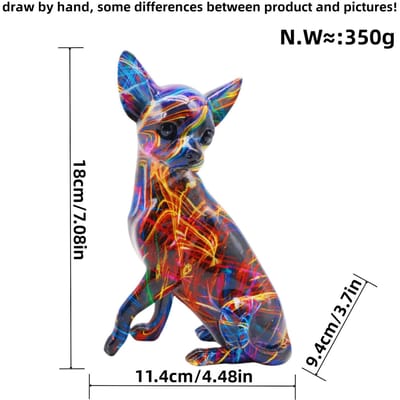 Modern Creatief Ontwerp Kleurrijke Chihuahua Woonkamer Wijnkast Ornamenten Hars Ambachten Huis Entree Werk Decoraties