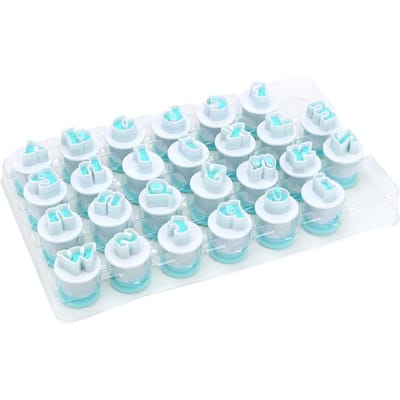 26 stks/set Hoofdletters Fondant Cakevorm Bovenste & Kleine Letters Cookie Cutter Plastic Plunger Cutter Cookie Mold Lowercase Alphabet