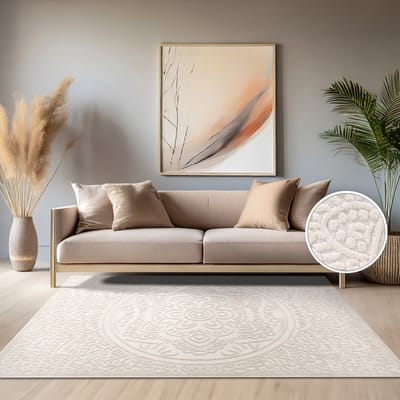 Paco Home Vloerkleed Voor Binnen En Buiten Balkon Terras Scandinavisch Boho Eenkleurig 120x160 cm