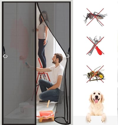 Magnetisch Hor voor Deur 145x260 cm - Wasbaar Vliegengordijn met stevig Gaas en Montageaccessoires voor Balkon en Patio