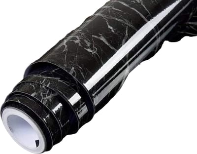 Home & Marker - Meubelfolie Zelfklevend - Plakfolie - Interieurfolie - Decoratiefolie - Muursticker - Zwart Marmer - 45x300 cm - MARBLEEX